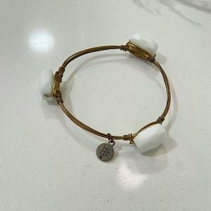 Bourbon & Bowties - white round stone bracelet